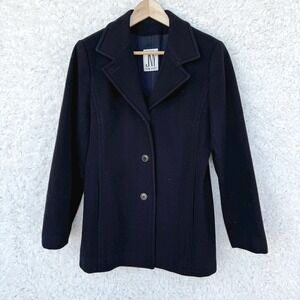 JNY Jones New York Womens Black 100% Wool Button Front Jacket Office No Size Tag